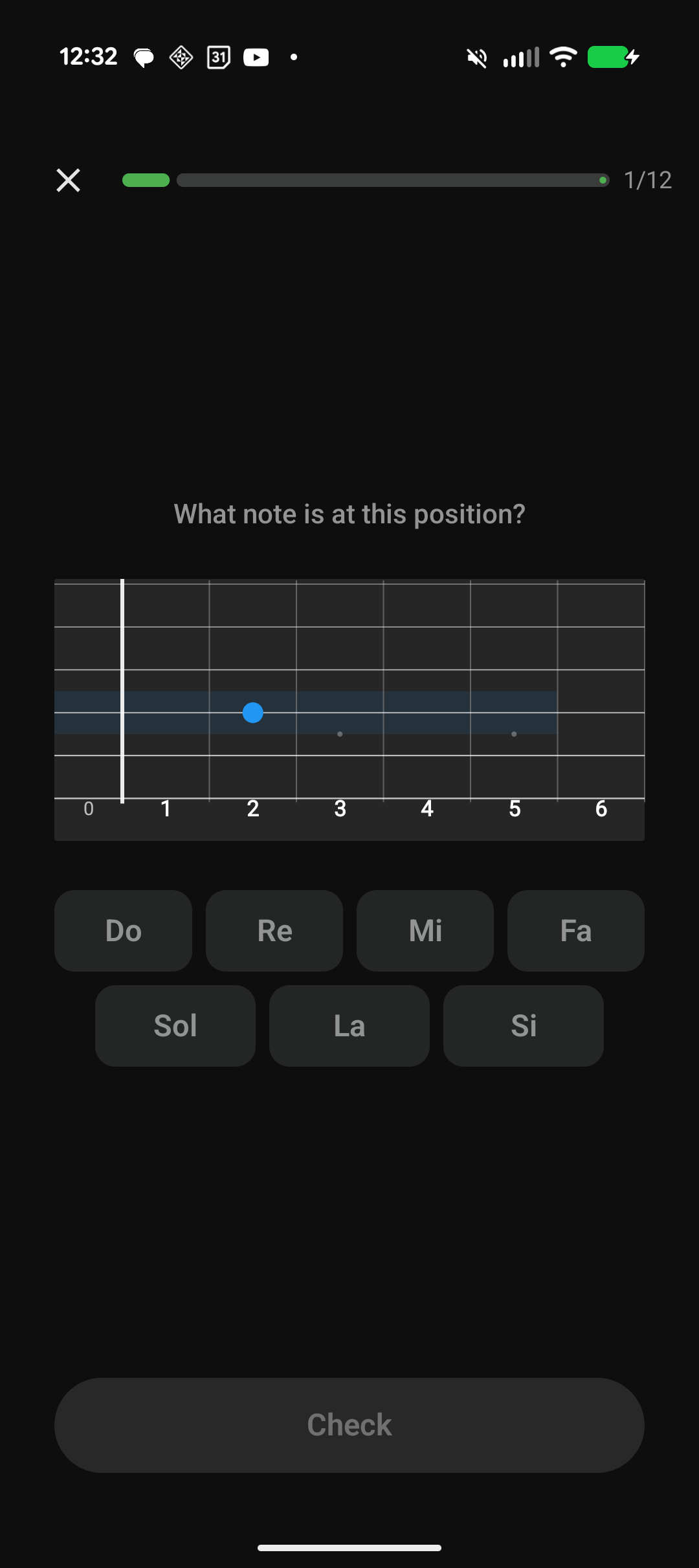 FretsNotes exercise on Android